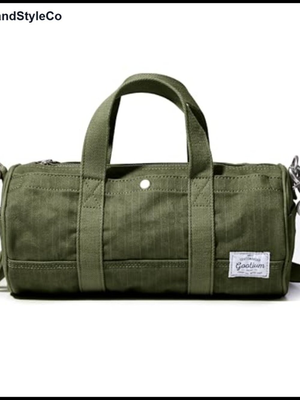Washed Cotton Canvas Barrel Crossbody Bag Mini Duffle